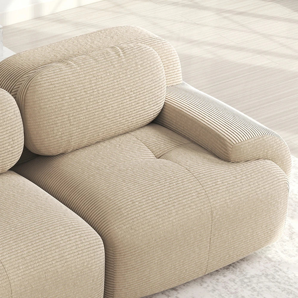 Sofá de pana beige (3 Plazas)